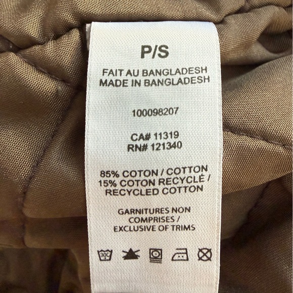 Garage Zip Front Twill Worker Jacket Brown NWT Size S - Picture 10 of 11